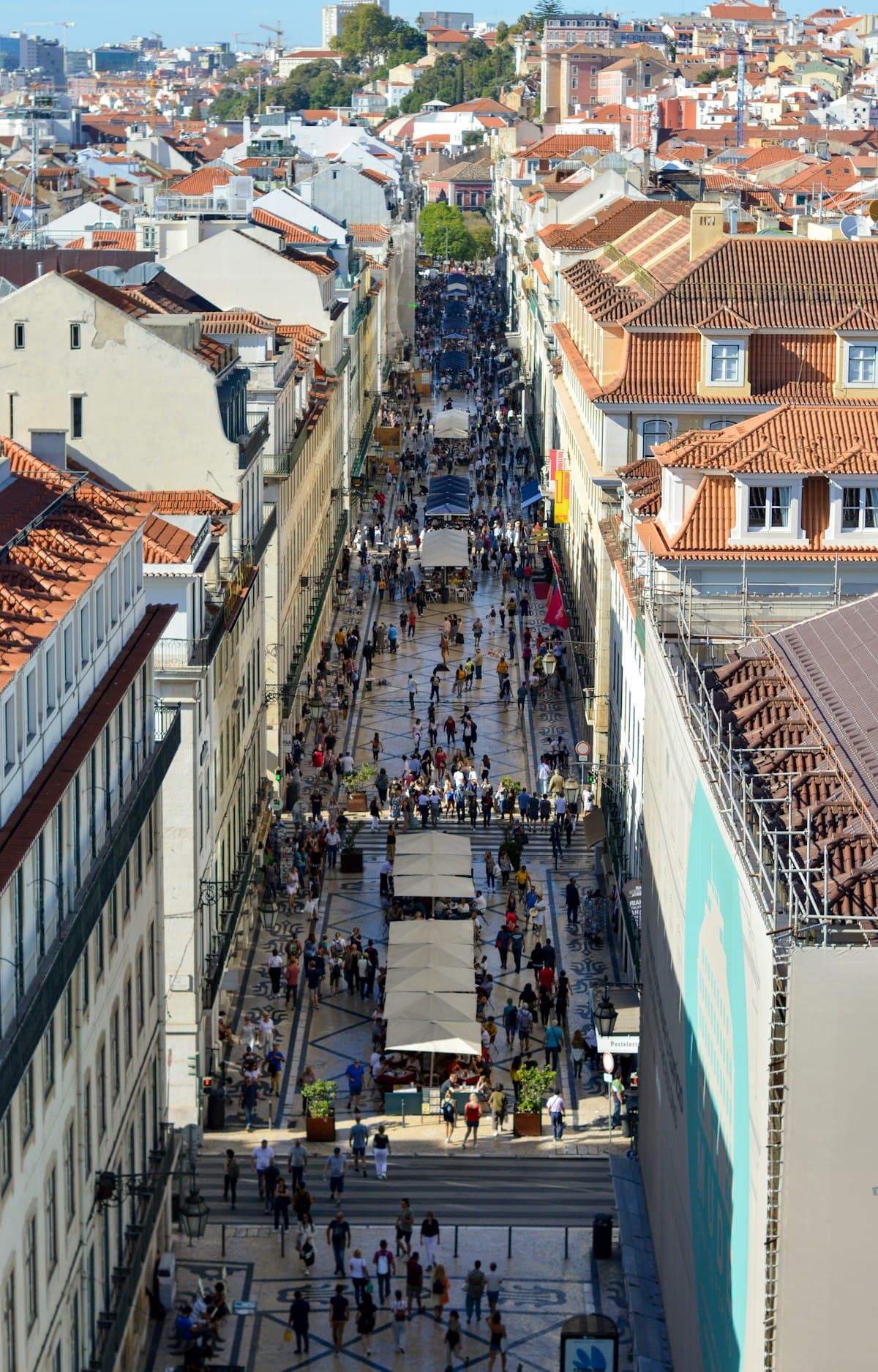 Budget-friendly street scene in Lisbon, Portugal