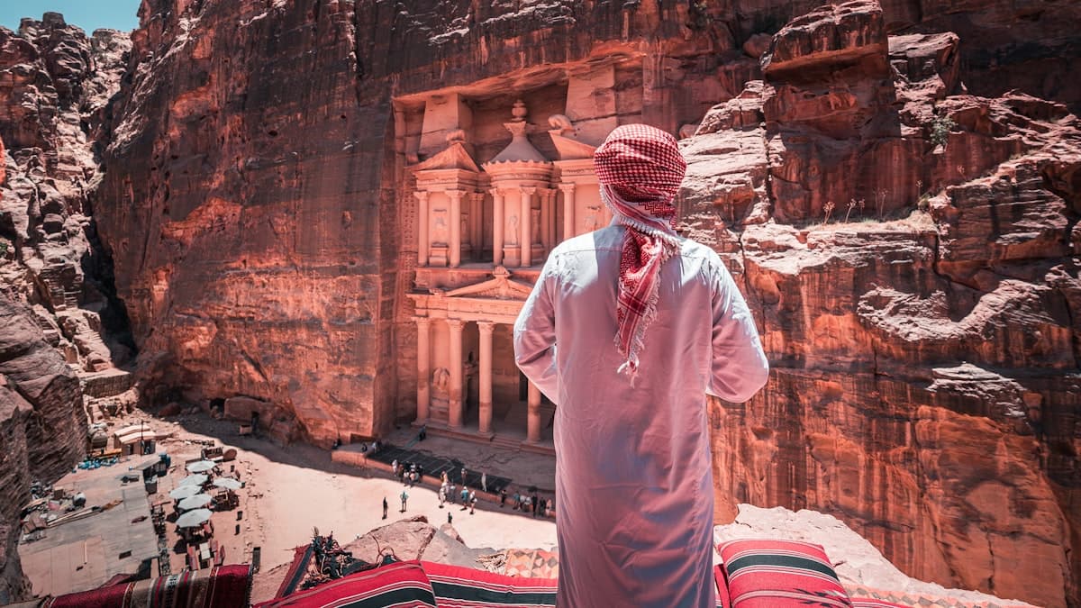 First-time visitor exploring Petra, Jordan